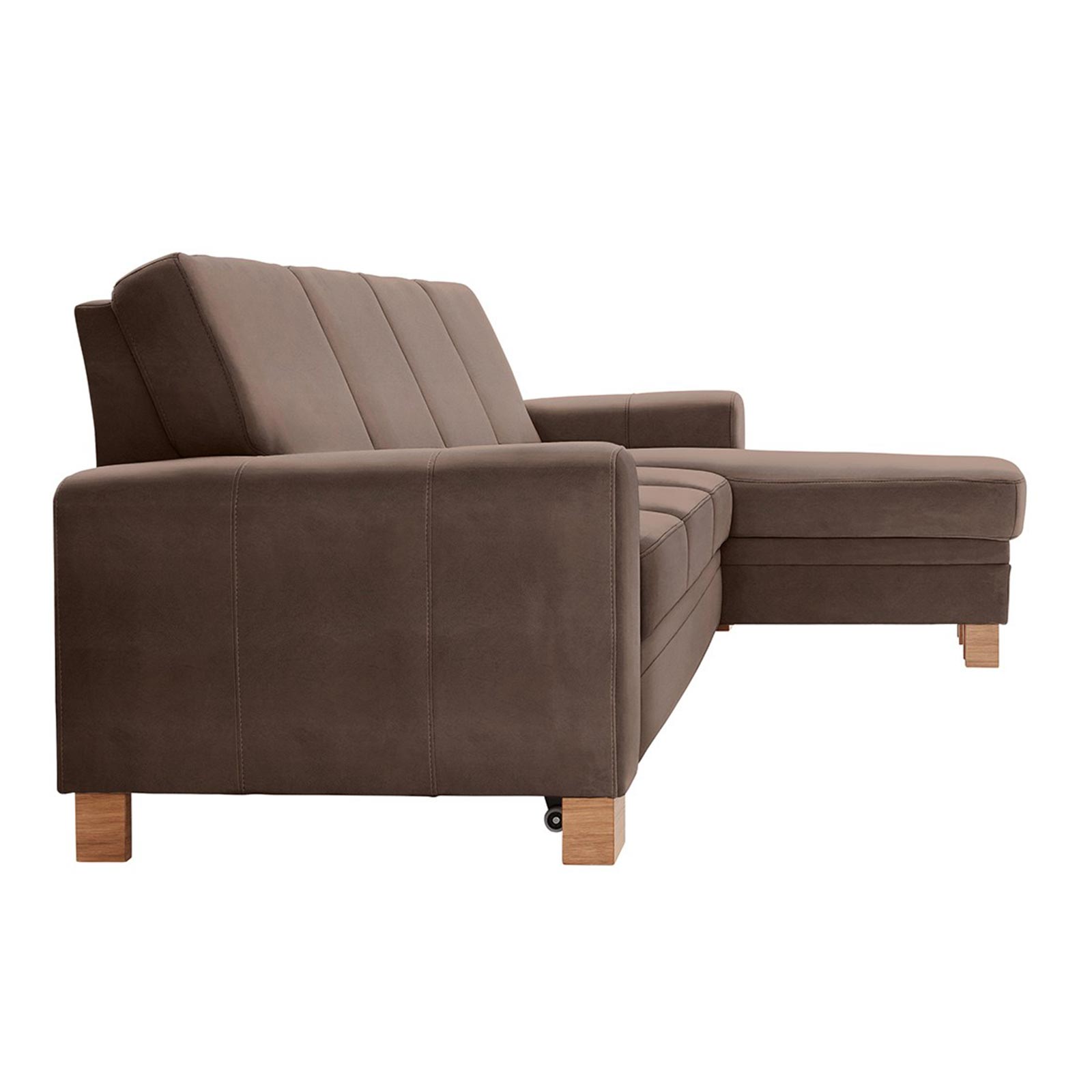 polsterpower Ecksofa - Saddle nougat - Basismodell - Recamiere rechts
