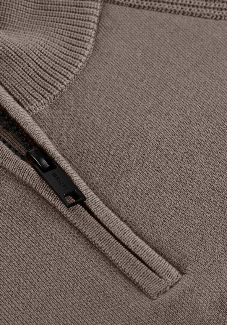 taupe genti trui turtle zip
