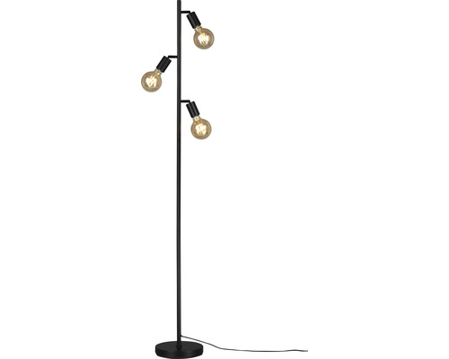 Staande lamp, 3-lichts, HxØ 160x22 cm, Kuglo, zwart