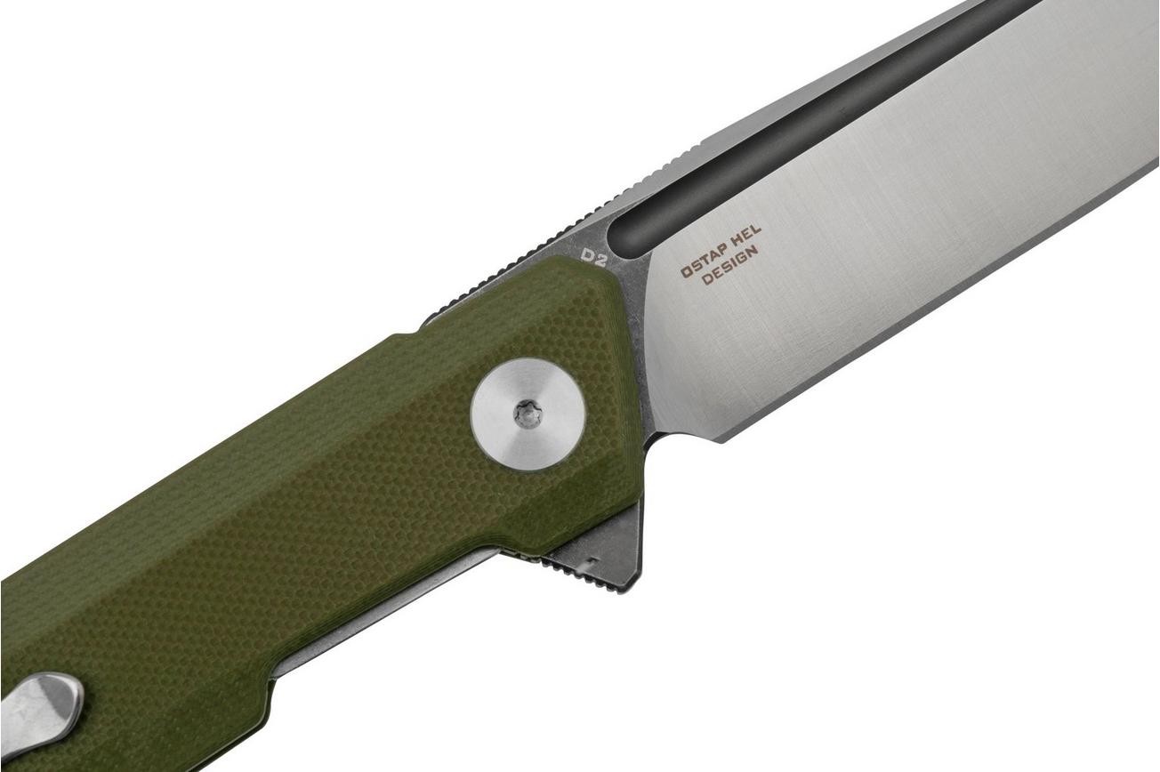 Bestechman Dundee BMK01E, OD Green, Satin D2 And Black Coating, zakmes Ostap Hel design