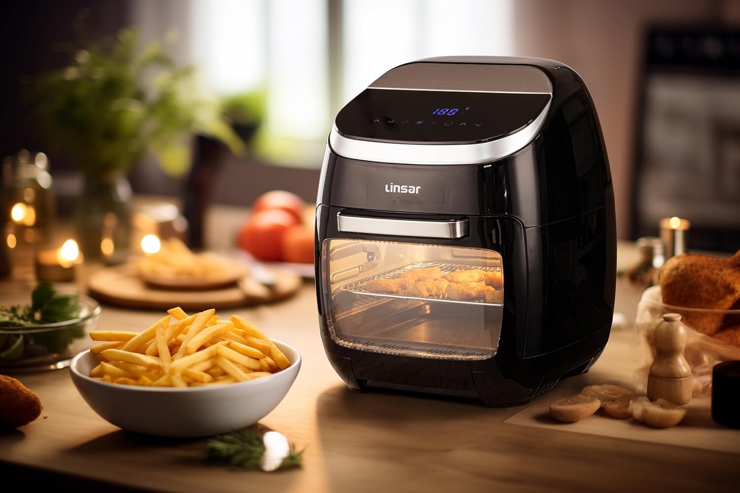 Heißluftfritteuse 11L - Multifunktions Air Fryer Ofen mit VORTX-Technologie - Komplettes Zubehör-Set - Präzise Temperaturkontrolle 65-200°C - 8 Vorprogrammierte Einstellungen - 2000W
