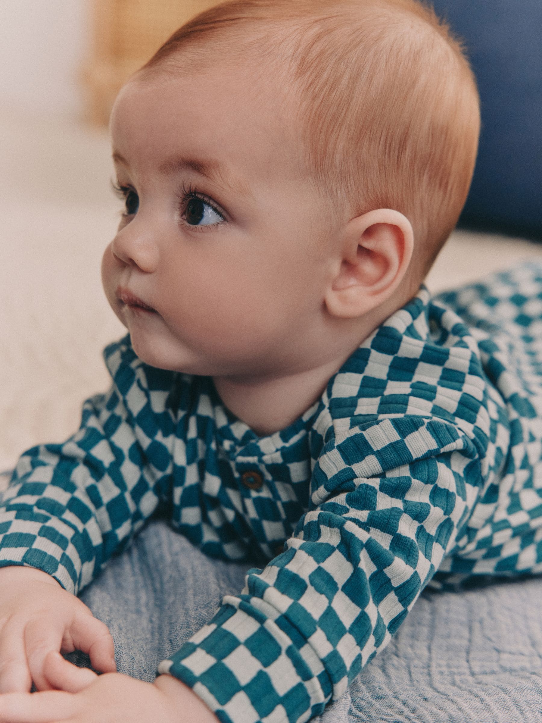Groen met dambordprint - Top en Leggings 2 -delige Babyset (0mnd-3jr)