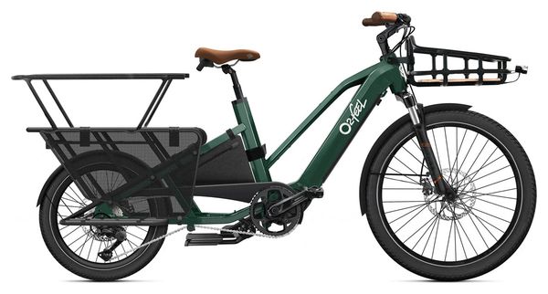 Vélo Cargo Longtail Électrique O2 Feel Equo Cargo Power 4.1 Shimano Deore 10V 720 Wh 20/26'' Vert Émeraude Pack Family