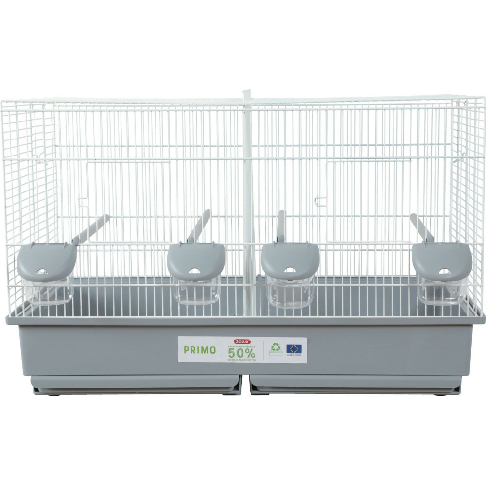Cage primo 67 blanche et grise d 71.5 x 33.5 x 41 cm pour oiseaux.