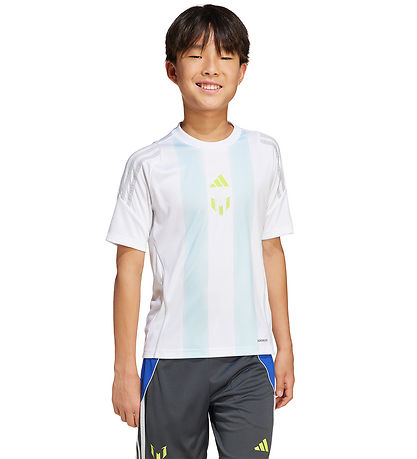 adidas Performance T-Shirt - Messi - Weiß/Fast Blue