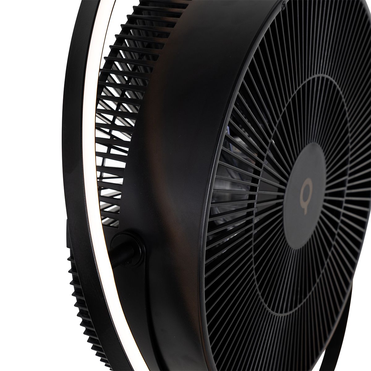 Vloerventilator tripod zwart incl. LED 3-staps dimbaar verstelbaar - Marleen