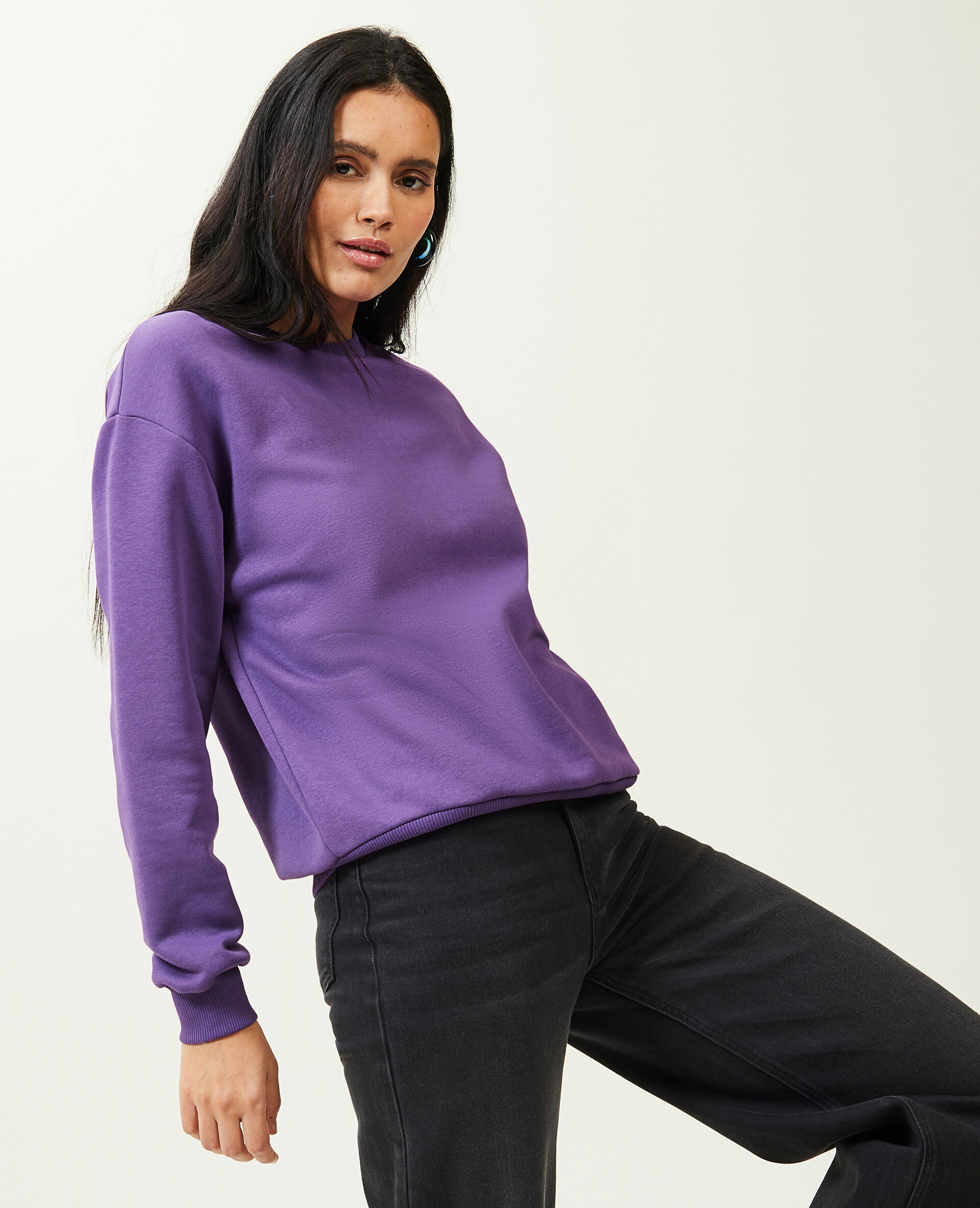 Sweat col rond - Violet