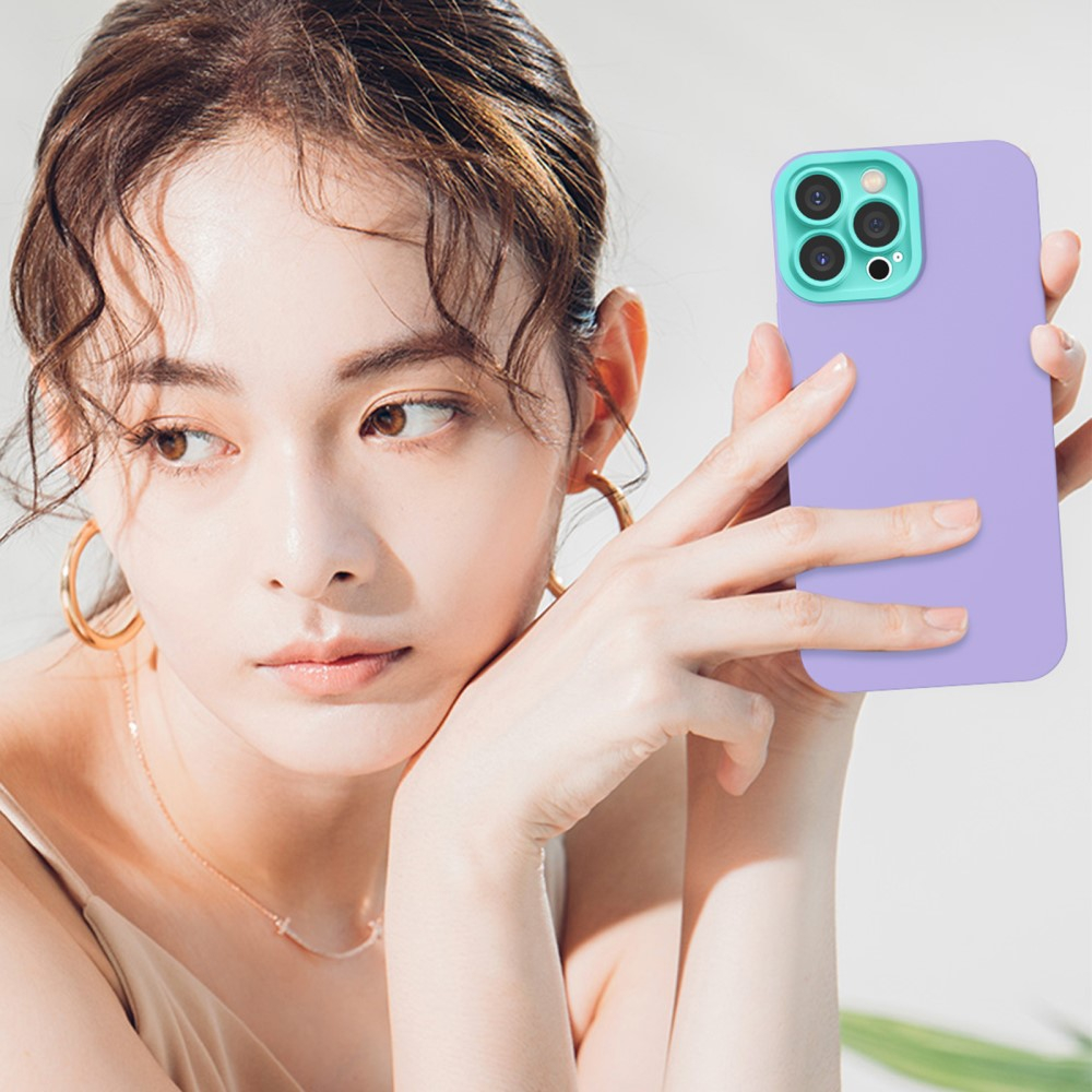 iPhone 12 Pro Gummi Case Soft Touch Hülle   Kameraschutz - Türkis / Lila