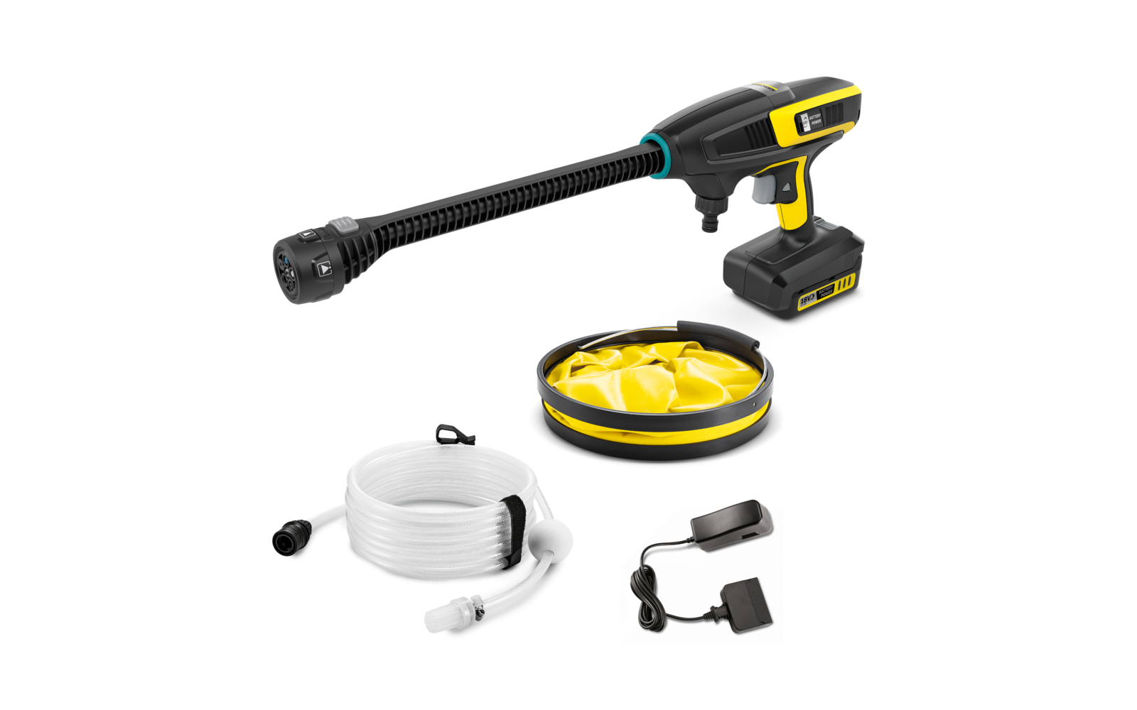 Kärcher Akku-Mitteldruckreiniger KHB 6 Battery Set MJ inklusive Ansaugschlauch / 18-V-Wechselakku / Ladegerät  max. 24 bar