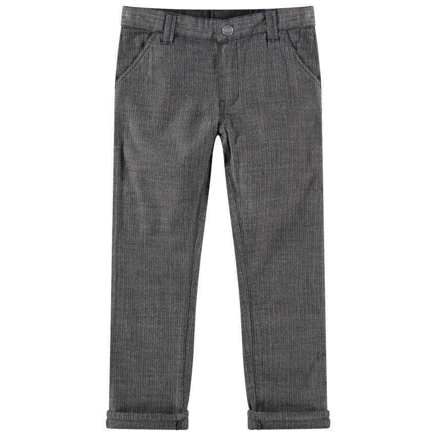 Pantalon gris foncé à chevrons - Noir