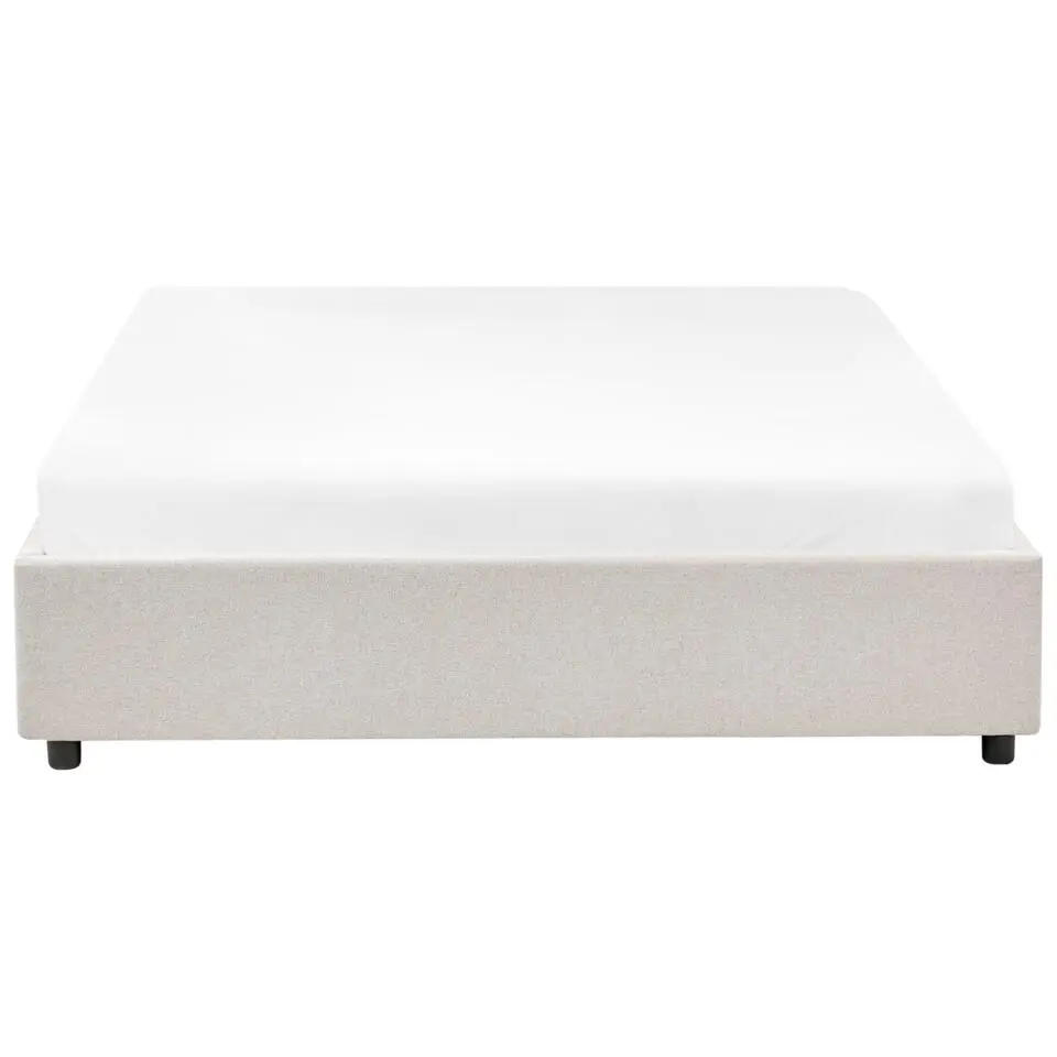 PRADES - Bed met opbergruimte - Lichtbeige - 160 x 200 cm - Polyester