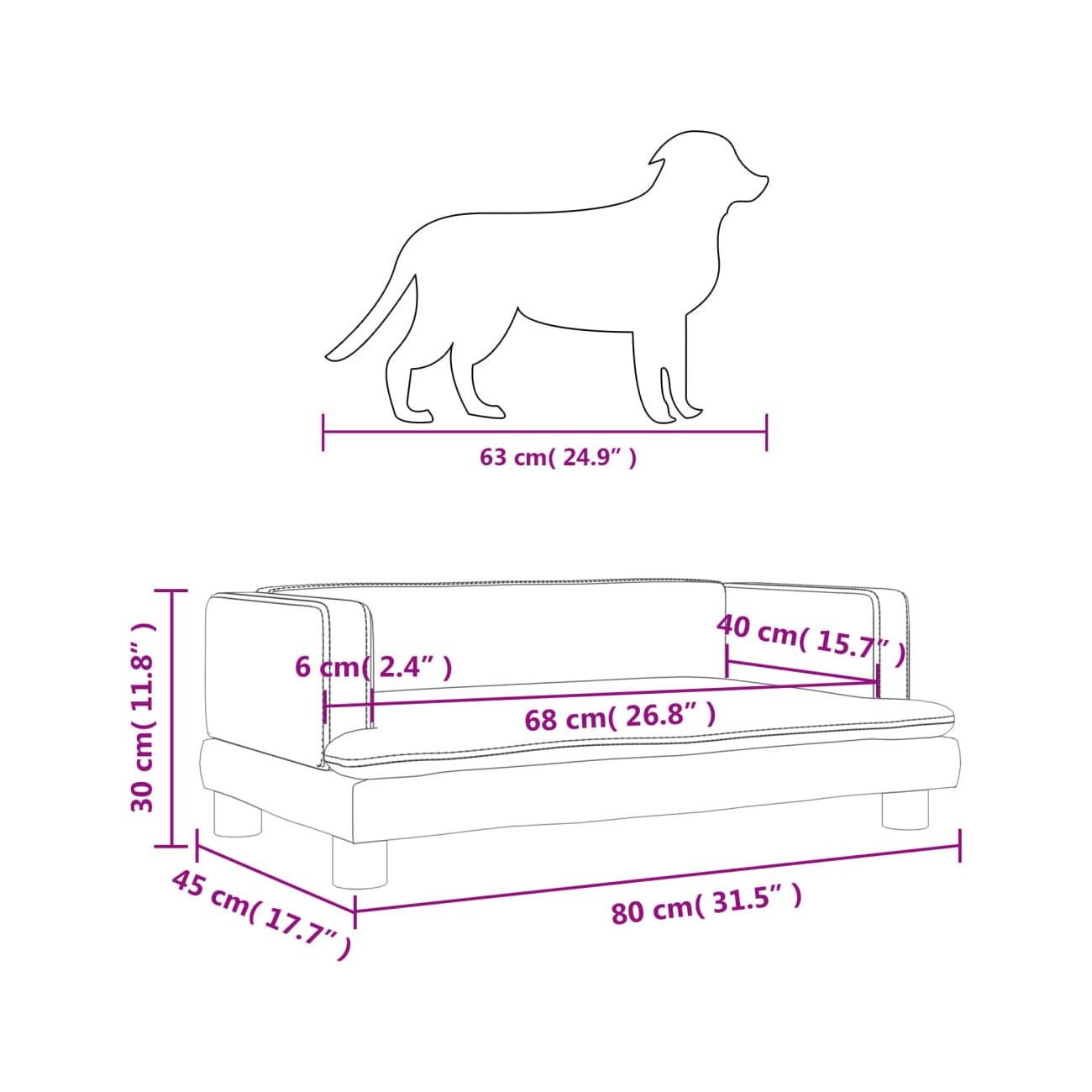 VidaXL Hundebett