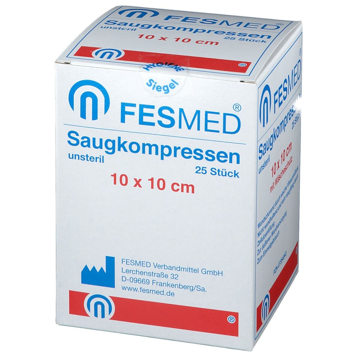 FESMED Saugkompresse 10 x 10 cm unsteril