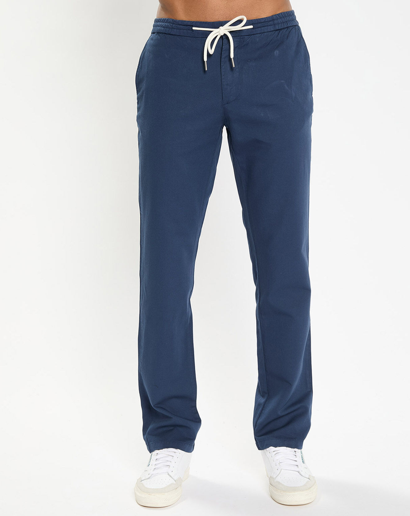 Hackett London Pantalon en Coton & Lin Beach bleu