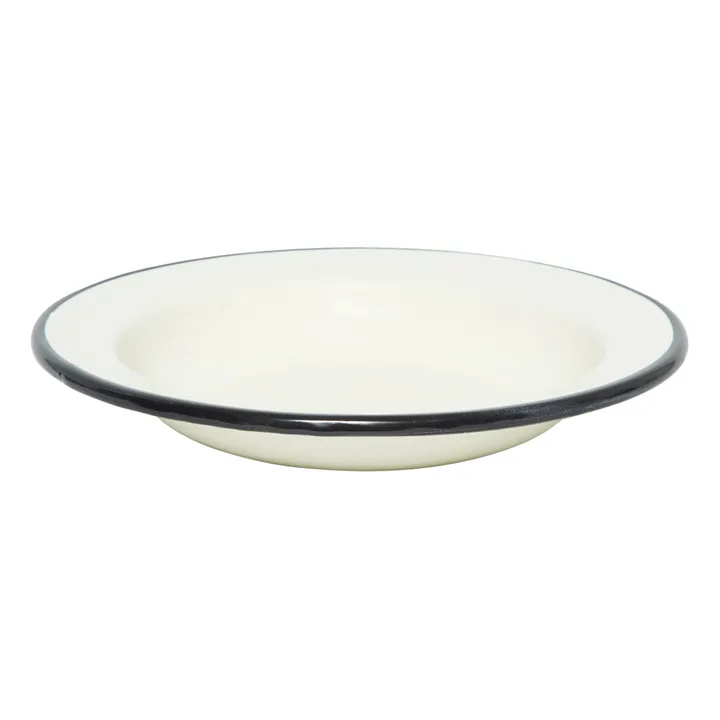 Zangra Assiette creuse en émail | Ivoire