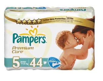 Pampers Premium Care , 5, 11 - 25 kg, 11 kg, 25 kg, 44 stykker
