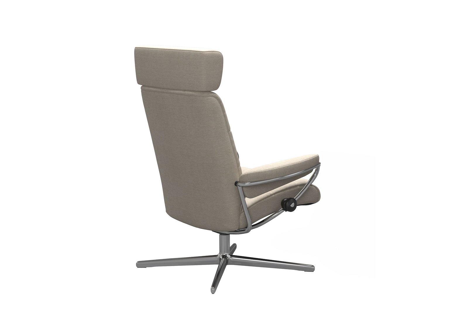 London lenestol Tekstil Jasmine Beige – Cross understell – Alu