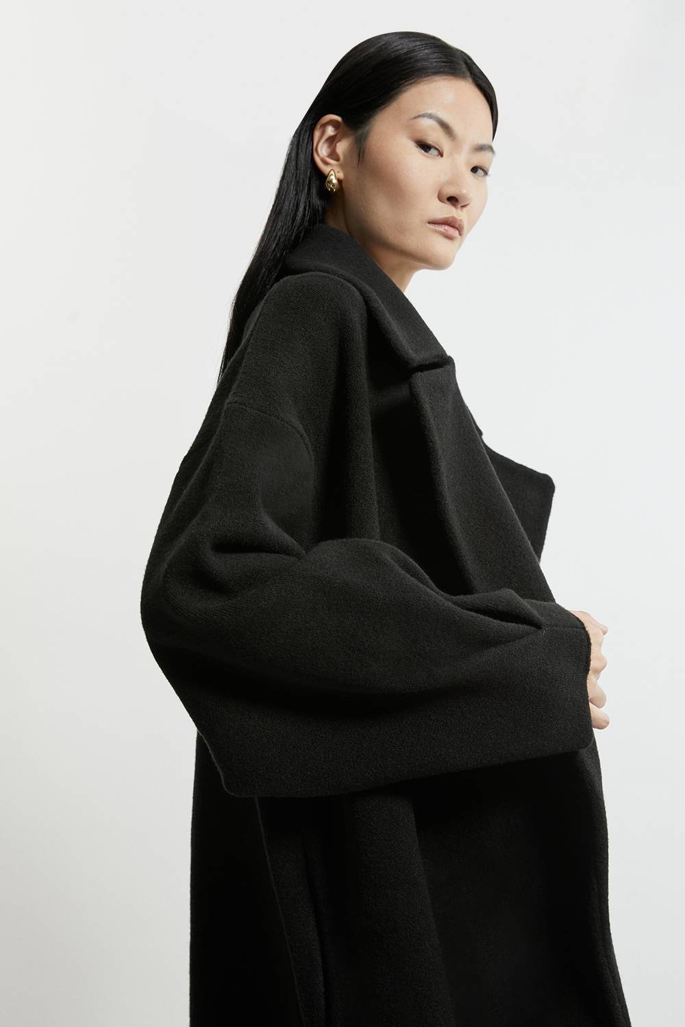 KarenMillen Manteau-cardigan Oversized Compact En Maille Mélangée Laine