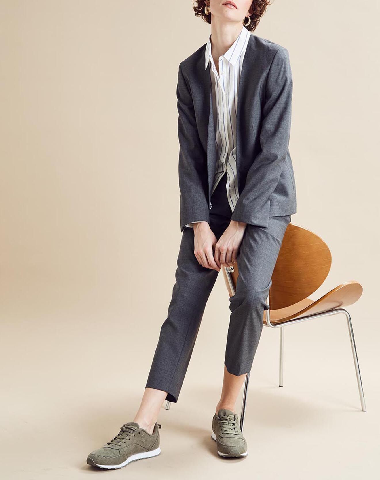 Chloé Stora Veste en Laine mélangée Vezuve gris