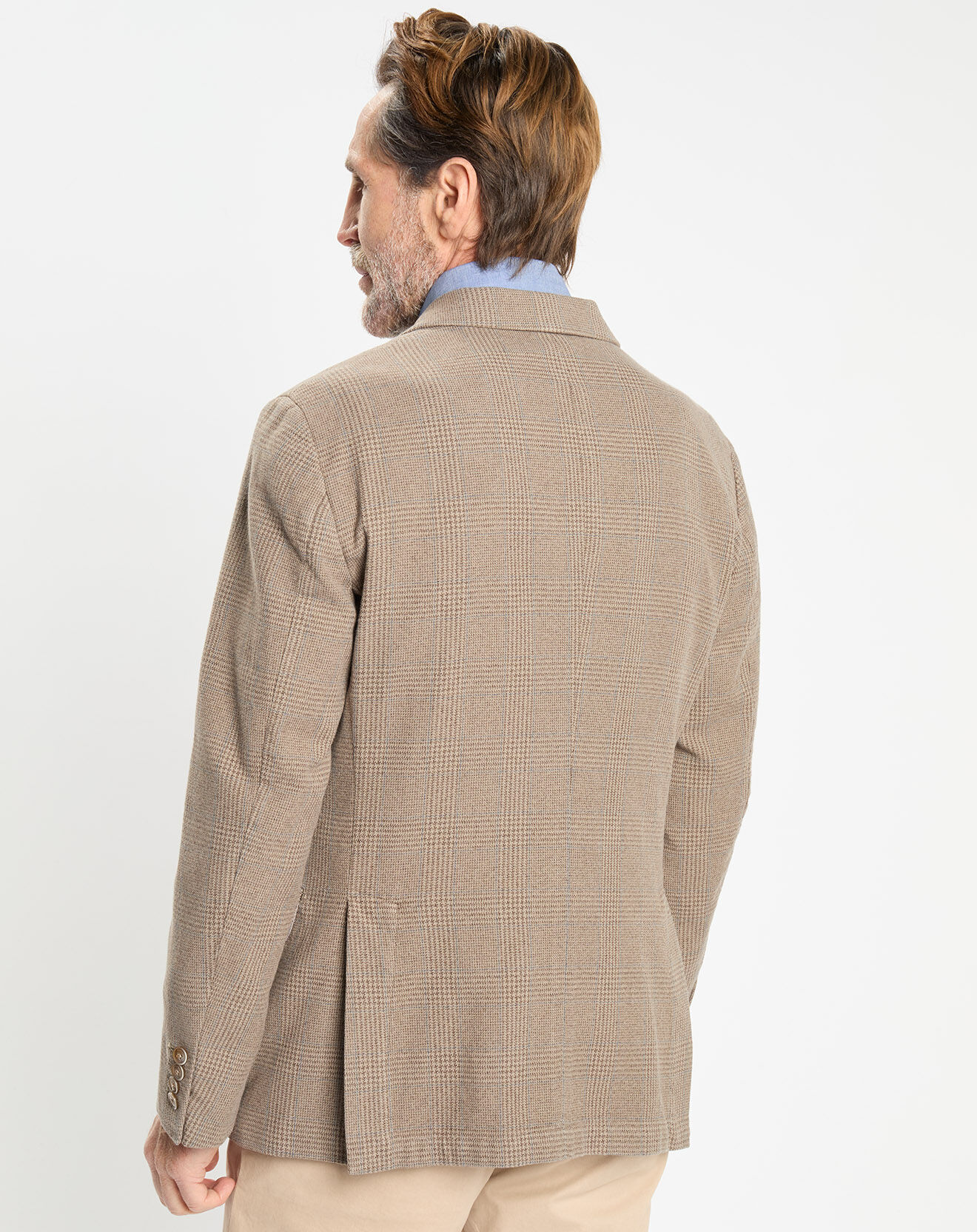 Hackett London Veste à imprimé Prince de Galles beige foncé