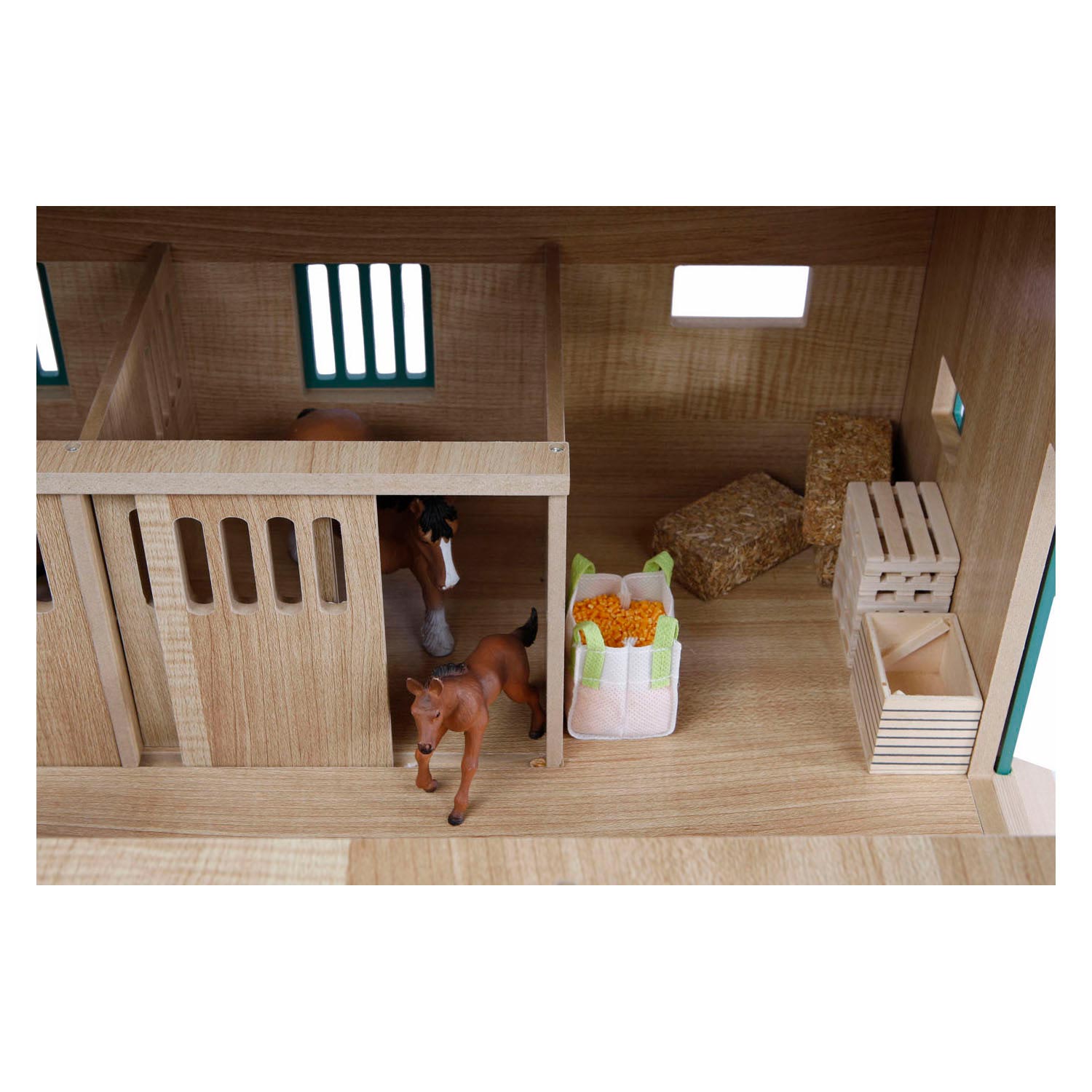 Kids Globe Paardenstal met 7 boxen, 1:24