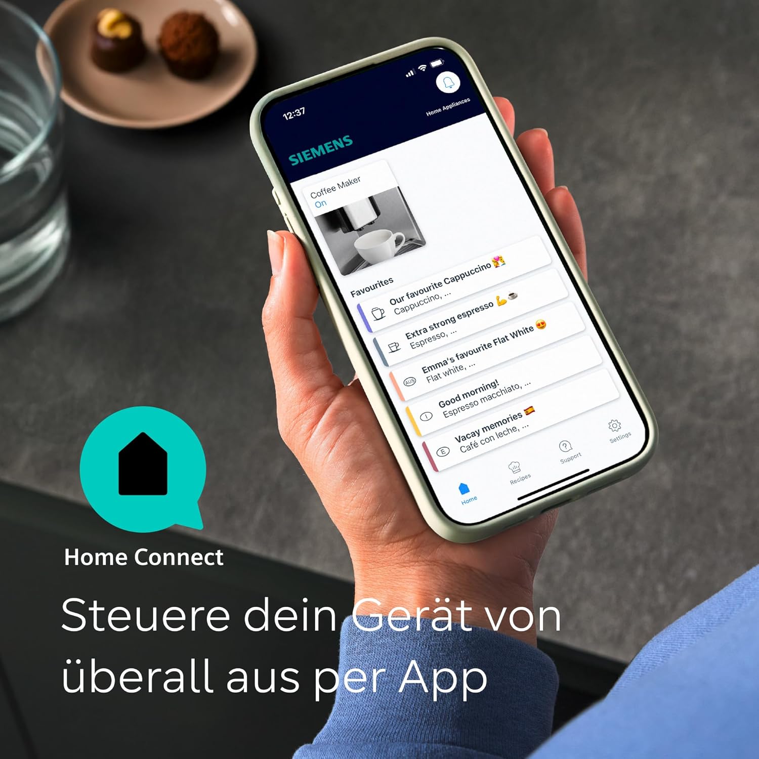 Siemens Kaffeevollautomat EQ900 plus, großes farbiges TFT-Display, autom. Reinigungsystem via Kartuschen, 36 Heiß- und Kaltgetränke, Cold Brew, Doppeltassenfunktion, super leise, Edelstahl, TQ903DZ3