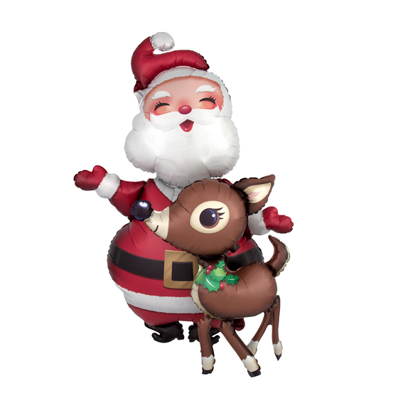 Ballon pere noel et renne