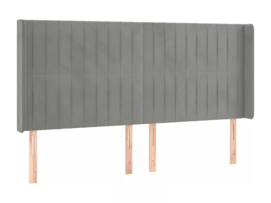 Sommier tapissier matelas et LED Gris clair 160x200 cm Velours
