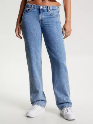 Calça jeans reta de cintura baixa Sophie