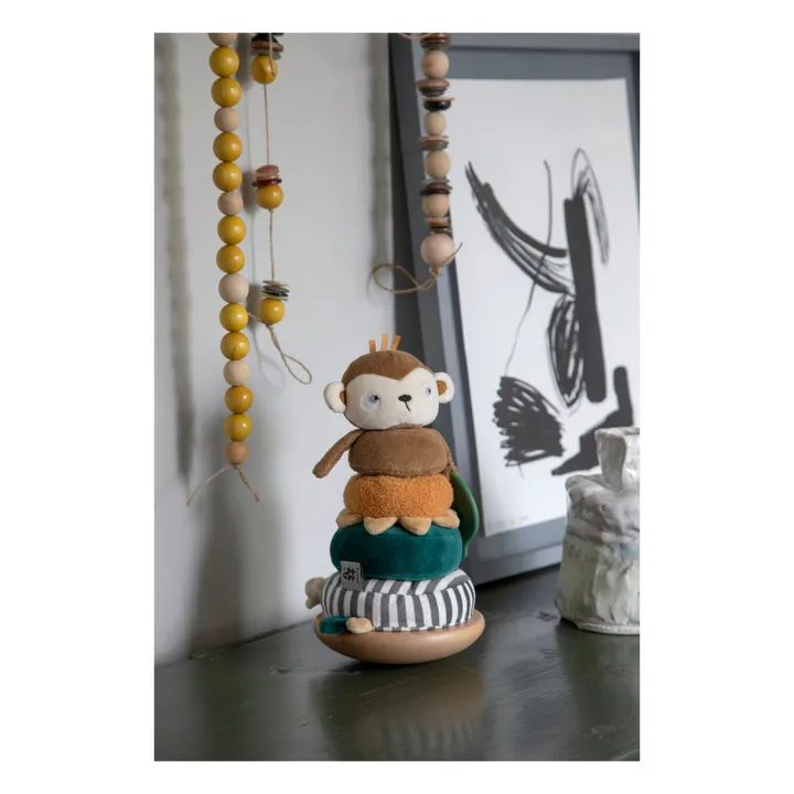 Sebra Singe à empiler doudou et bois
