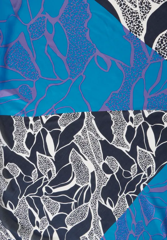Dreieckstuch mit Paspelband - deep blue