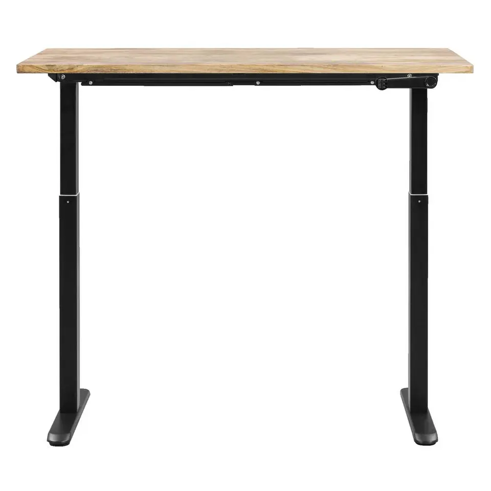 Bureau Homeworx zit/sta handmatig verstelbaar – mangohout/zwart - 75/118x120x70 cm