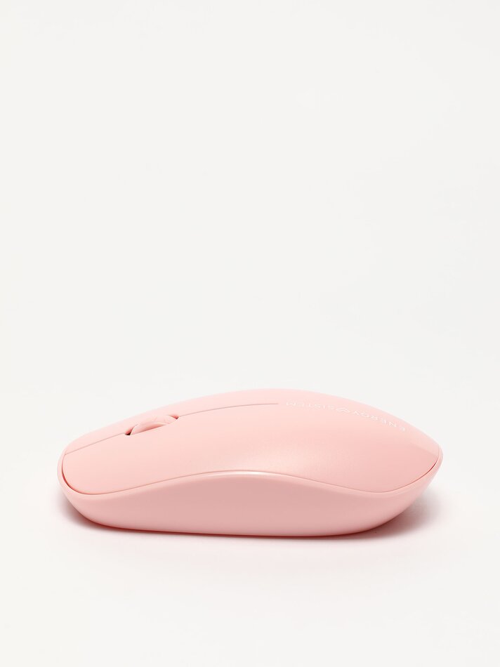 Conjunto de teclado e mouse sem fio - Rosa Claro