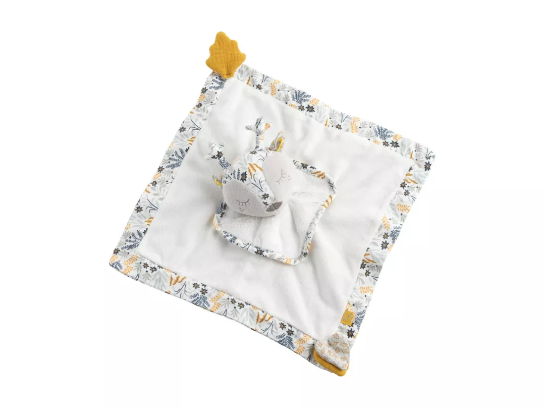 Doudou mouchoir en velours blanc
