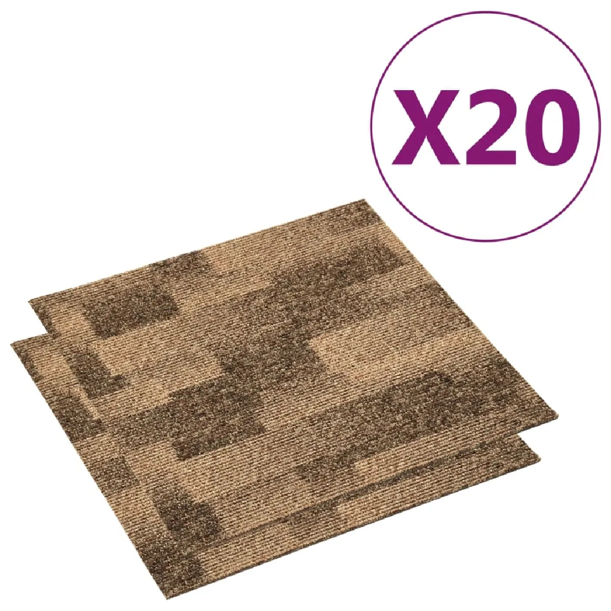 vidaXL Carreaux de tapis de sol - Marron