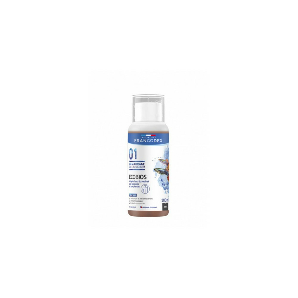 Conditionneur d'eau pour aquarium ecobios, flacon de 100 ml