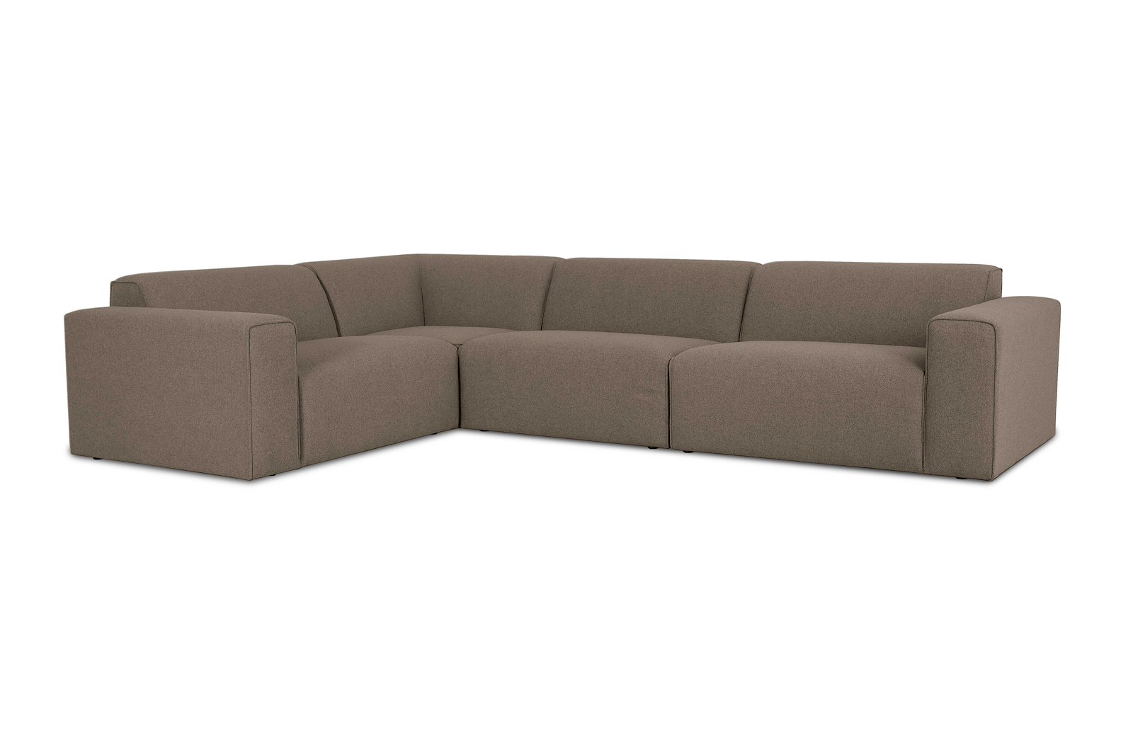 Styl hjørnesofa 1,5/3 hjørnesofa duo puter. Tekstil Neve 9 Cappuccino med sorte ben.