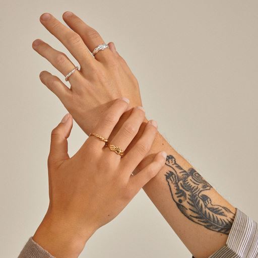Pilgrim Sun 2-pak Ringe, Gold Plated
