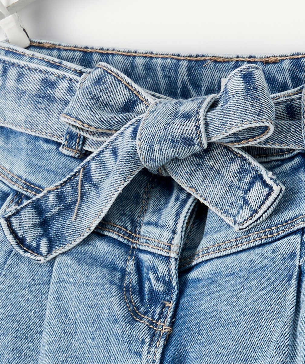 JEAN MOM FILLE EN DENIM LOW IMPACT BLEU AVEC CEINTURE