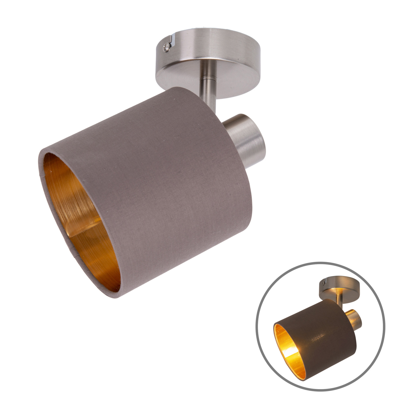 Spot MARON - braun-Nickel matt - 1-flammig
