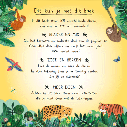 Uitgeverij lemniscaat doeboek er zitten 101 dieren in dit boek