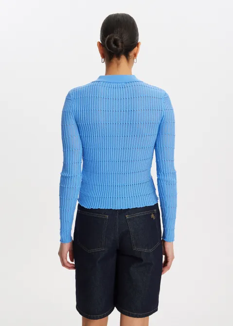 Polo trui gehaakt blauw (BLW.M)