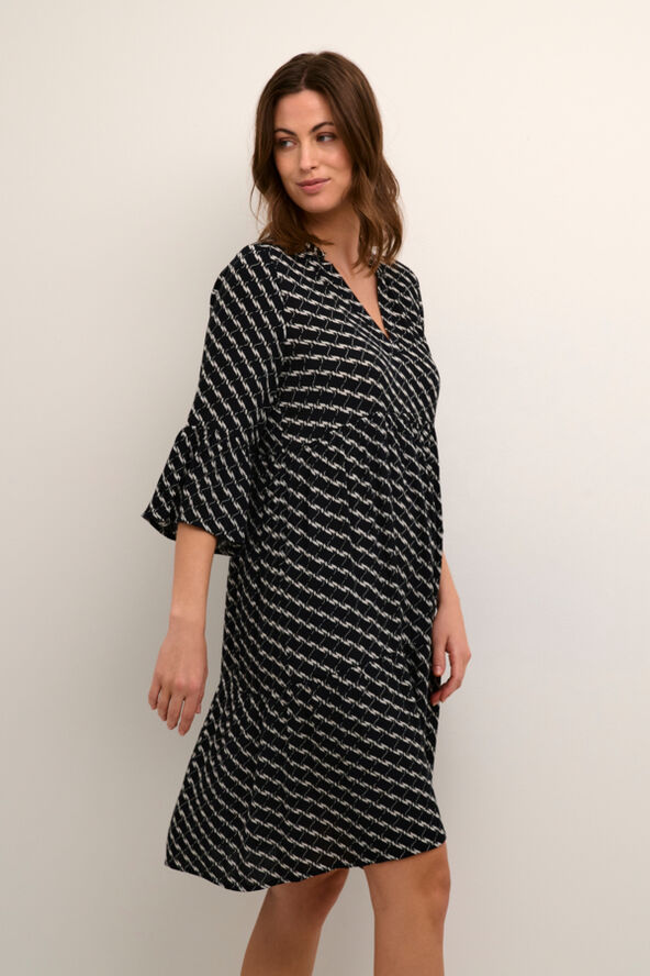 Kaffe KAmarita Amber Dress Black/chalk graphic print