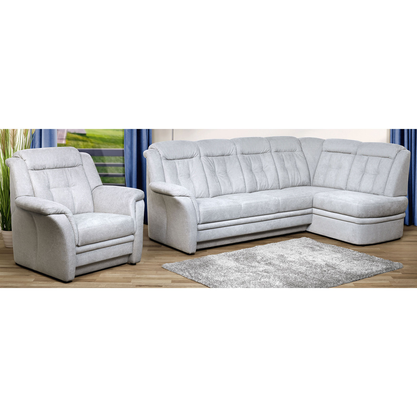 Ecksofa - eis - Microfaser