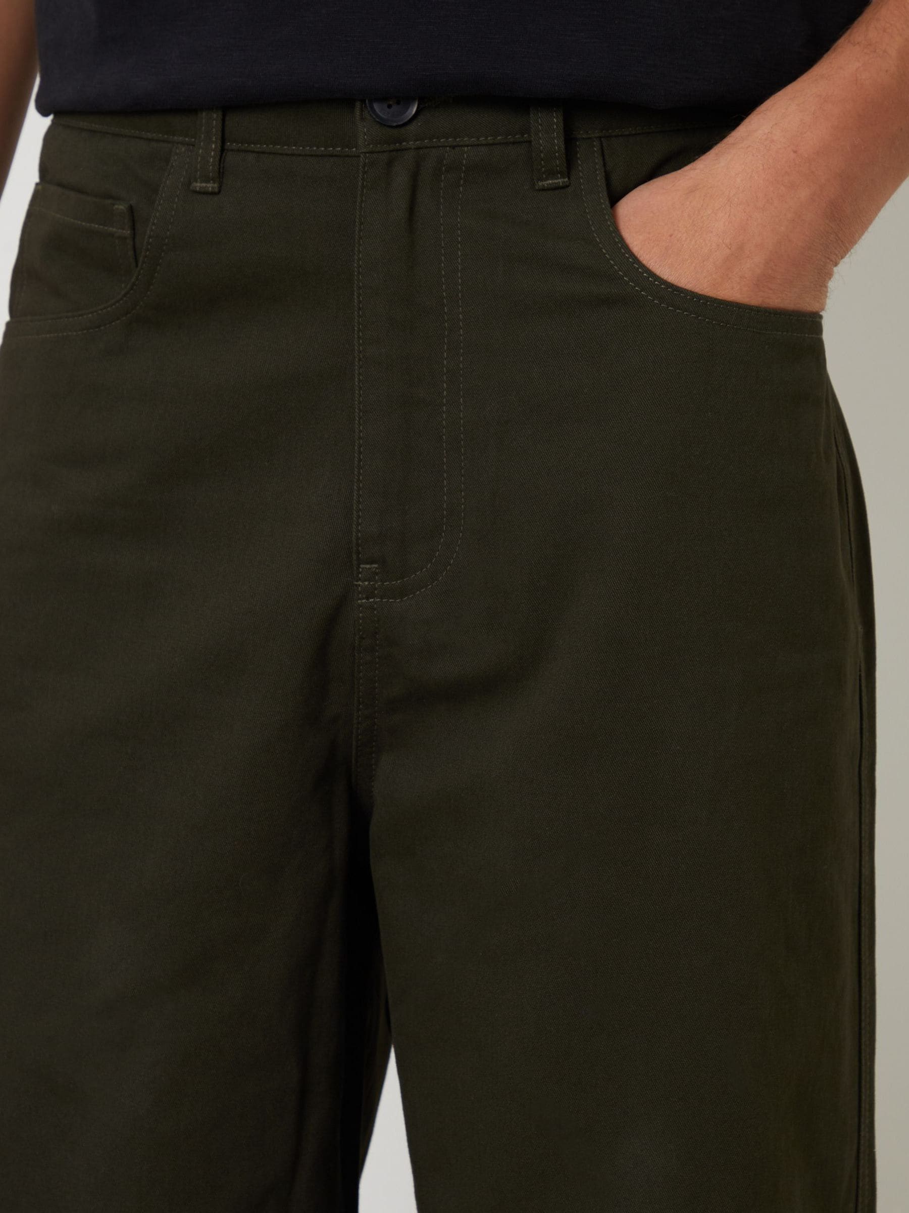 Groen - Threadbare Baggy Fit 5 Pocket Chino Trousers