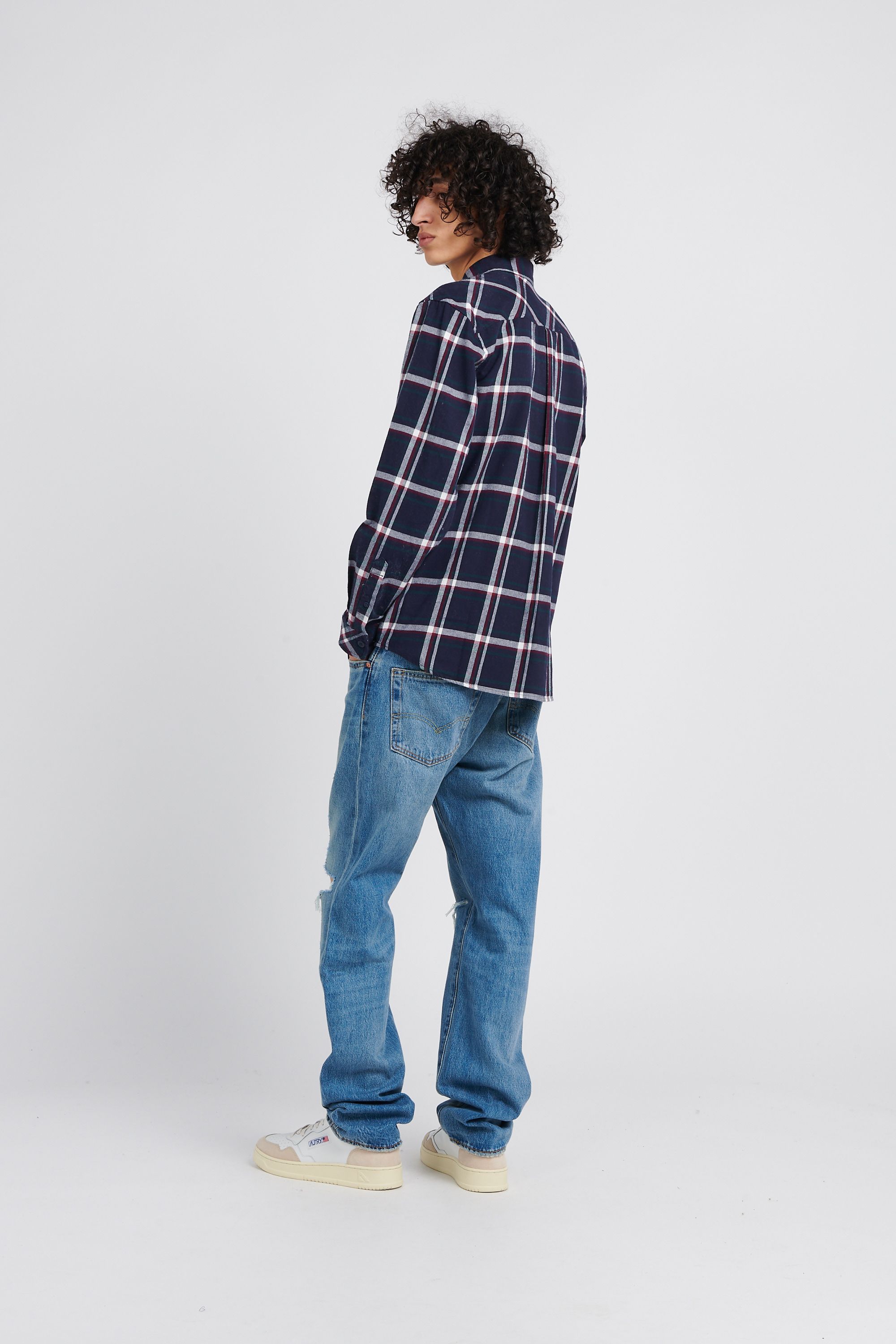 CARHARTT WIP Chemise L/S Barten Shirt Bleu