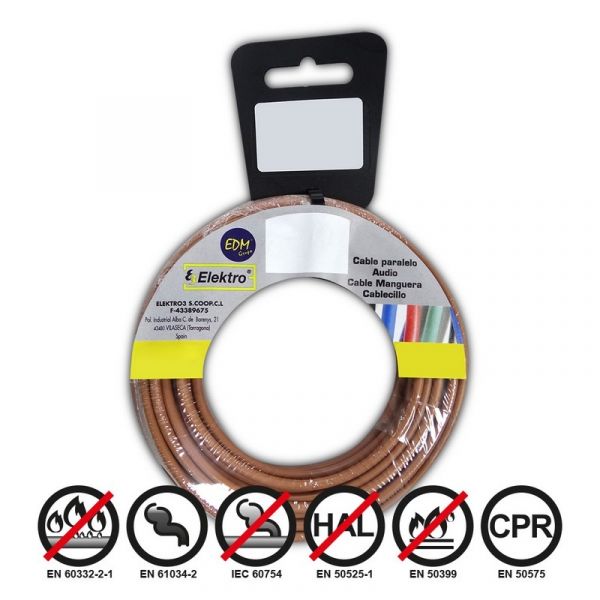 Fio Elétrico Flexível 2,5Mm Marron 50Mts Libre de Haló