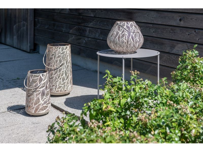 STT Laterne Solar Antic Julia, Ø 29 cm, Alt Weiss/Beige Solarleuchte zum Aufstellen oder Aufhängen