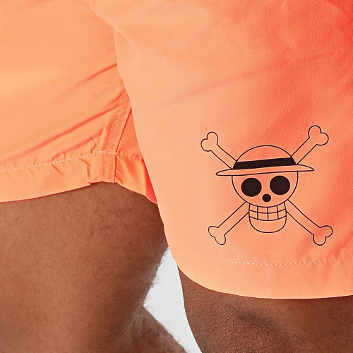 Short De Bain Logo Orange Fluo