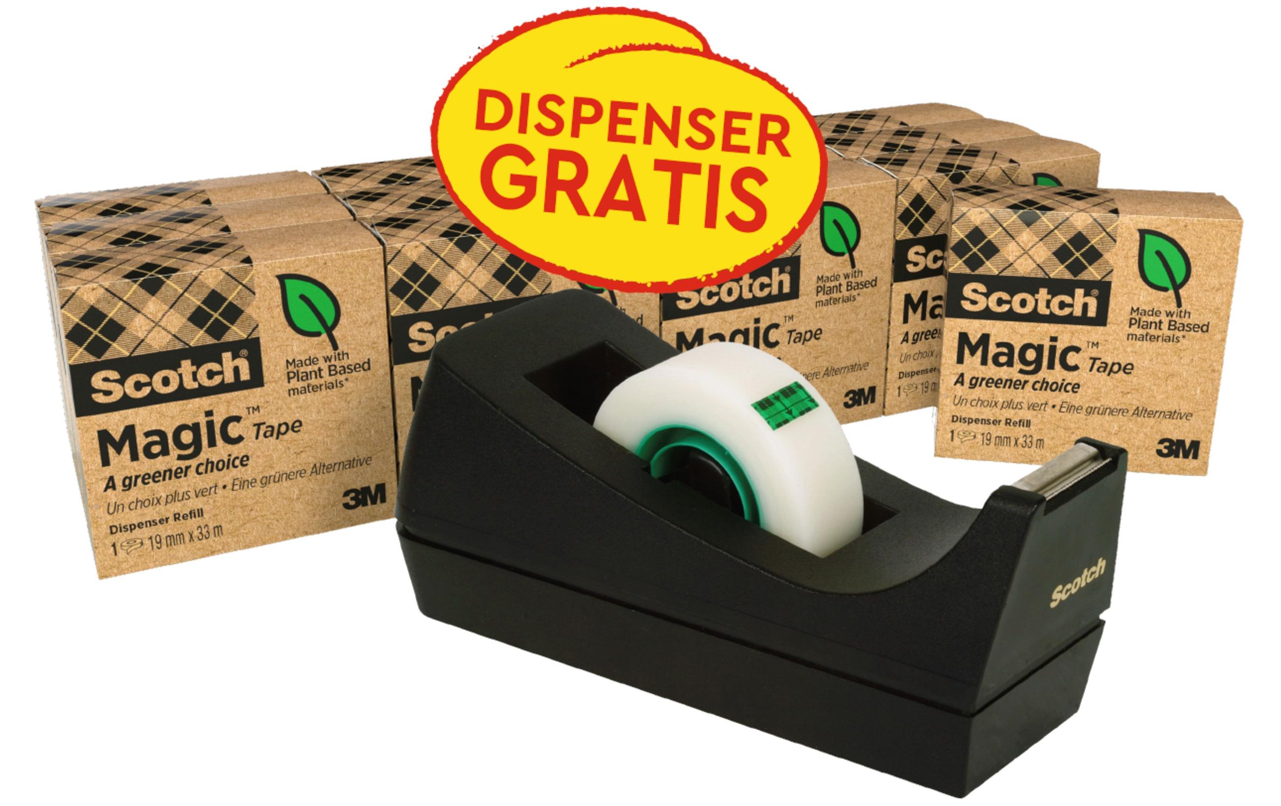 Tischabroller Magic 19 mm x 33 m, SchwarzPultabroller mit 14 Rollen